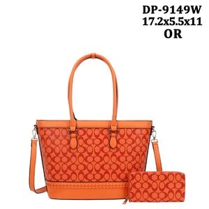 High grade tote handbag, 2 piece with a long shoulder strap.